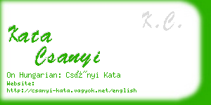 kata csanyi business card